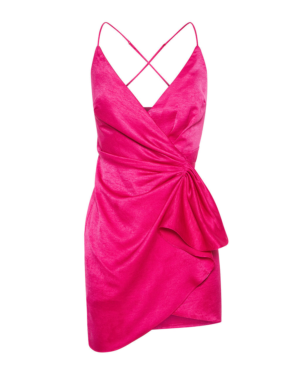 Hot Pink Wrap Mini Dress