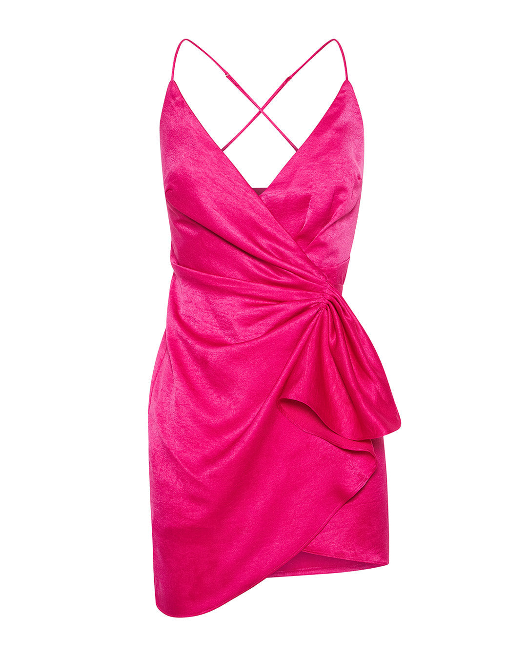 Hot Pink Wrap Mini Dress