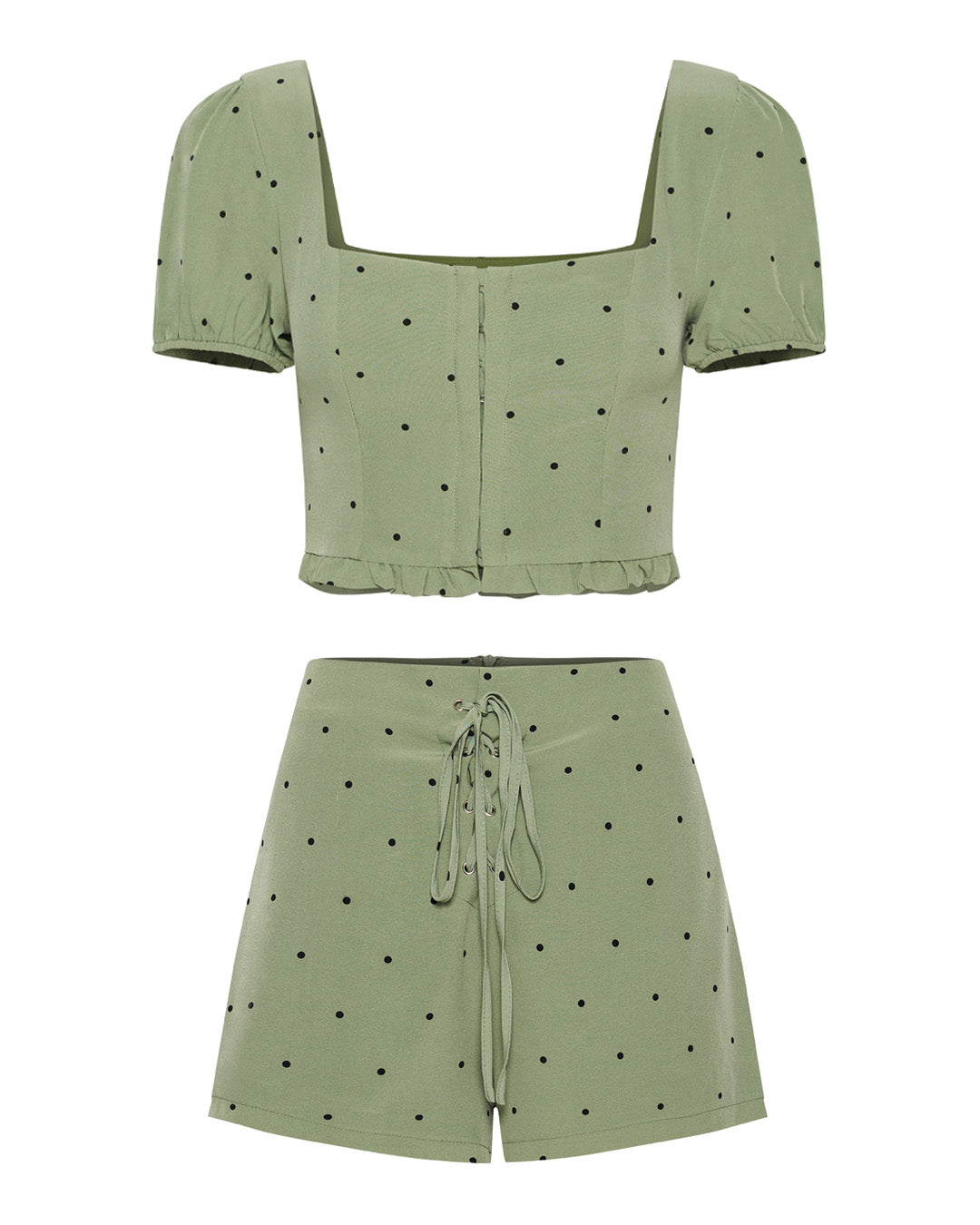 Sage Floral Top & Shorts Set