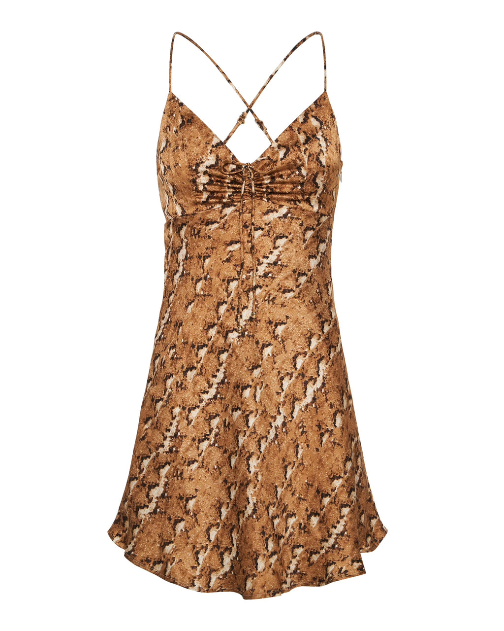 Snake Print Halter Mini Dress