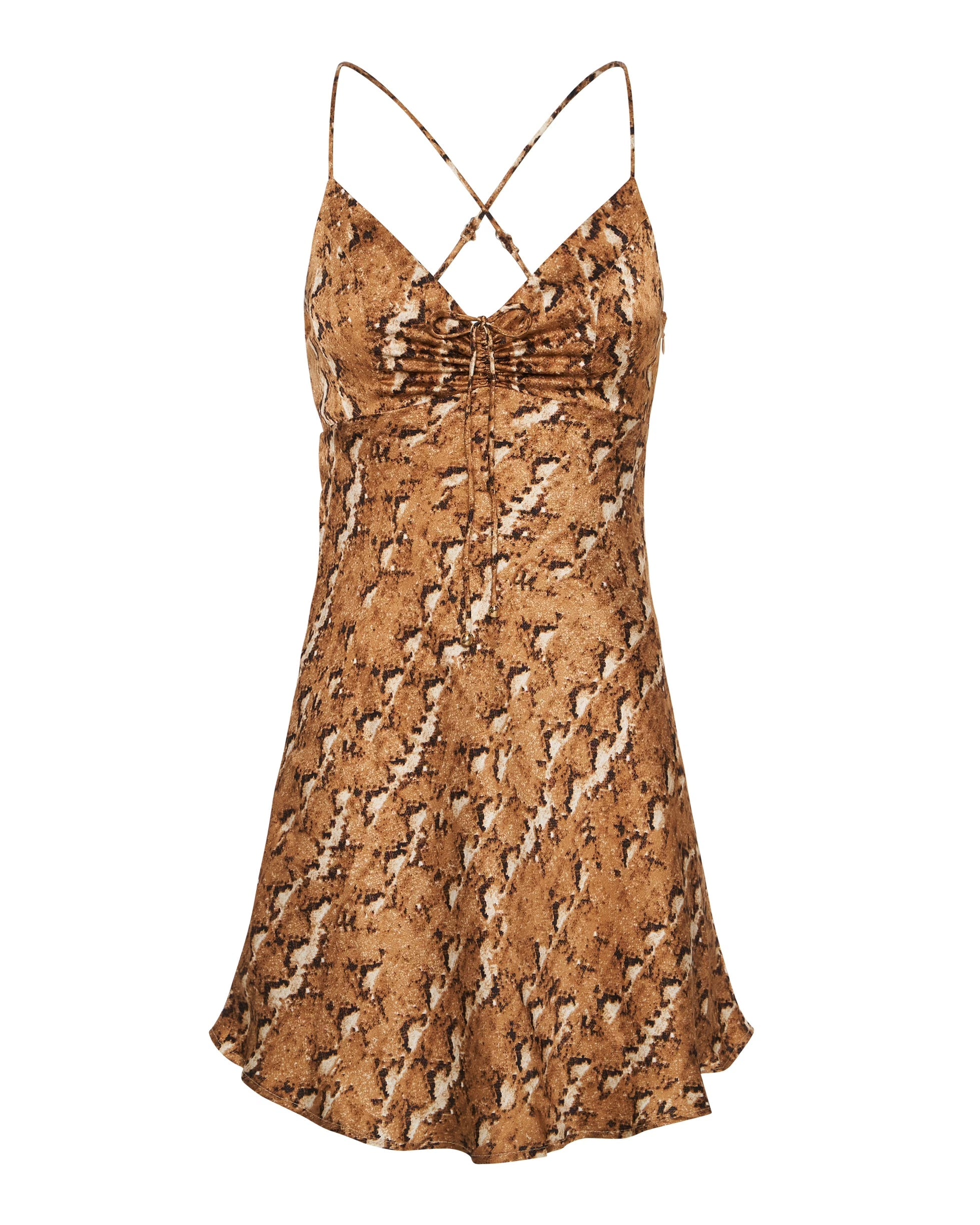 Snake Print Halter Mini Dress